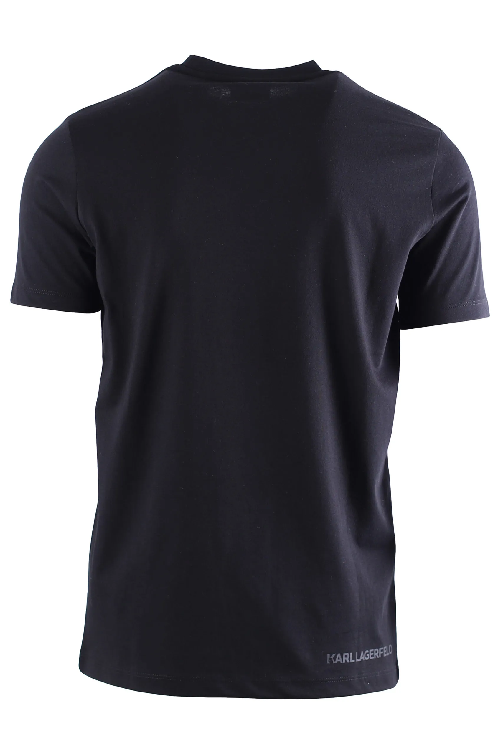 Camiseta negra con logotipo lateral en relieve