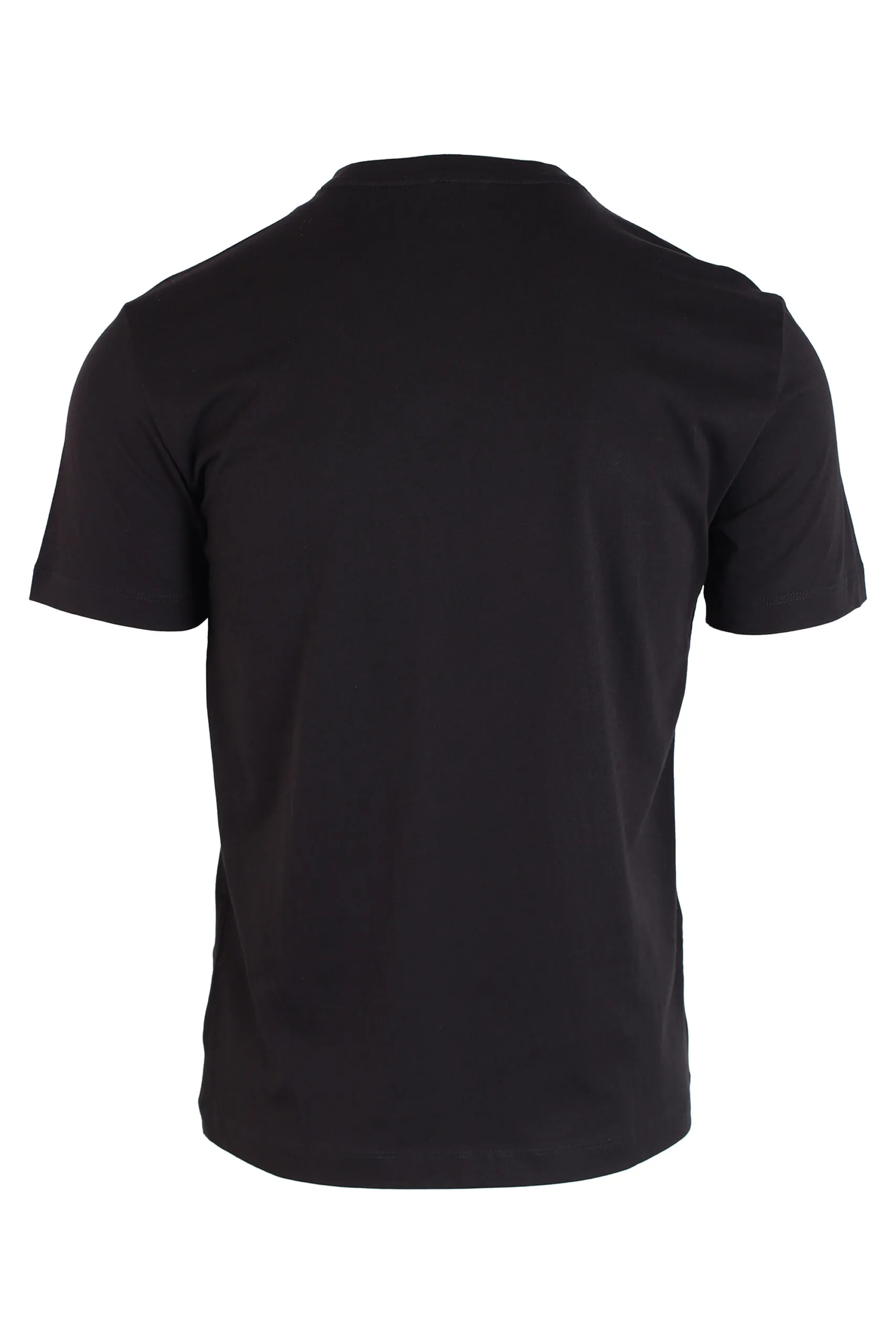 Camiseta negra con maxilogo dorado y puntos