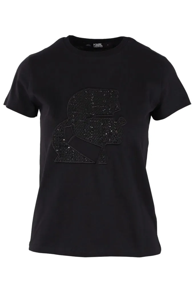 Camiseta negra con perfil de 