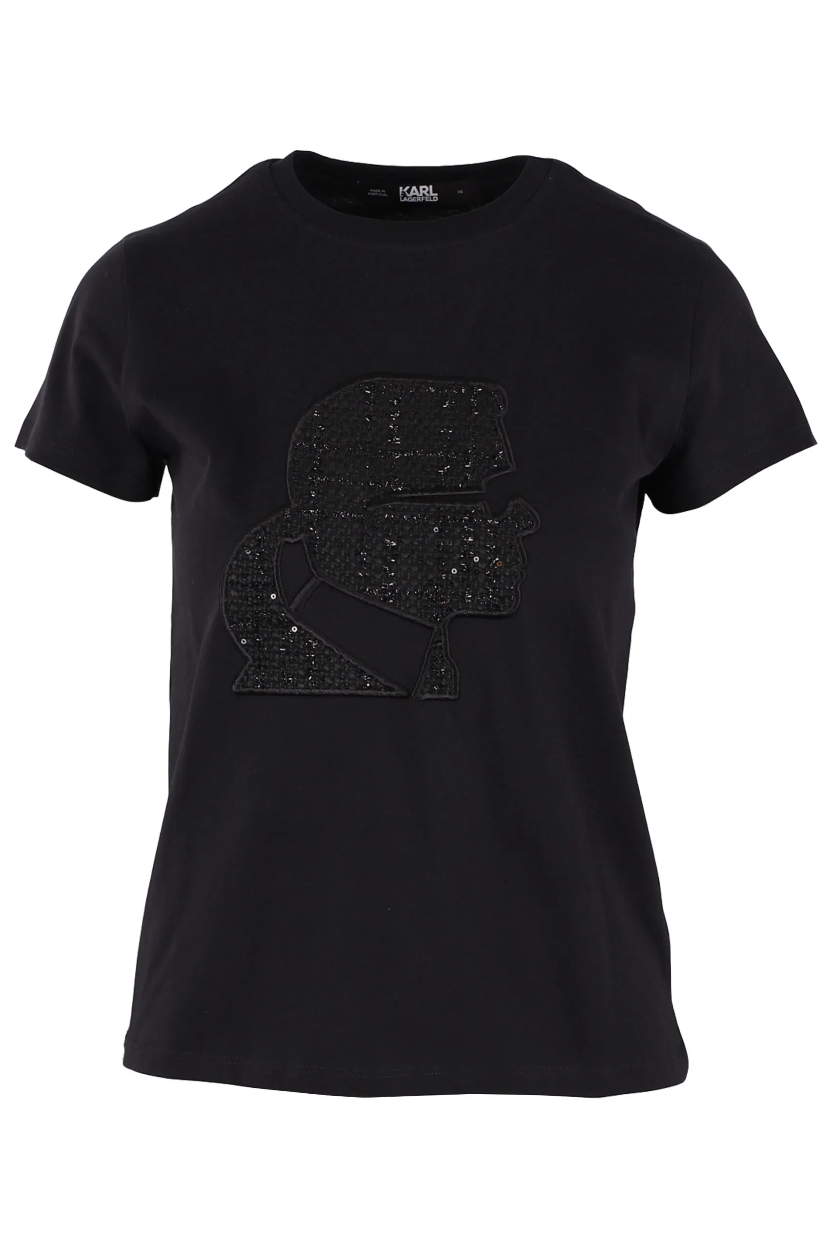 Camiseta negra con perfil de 