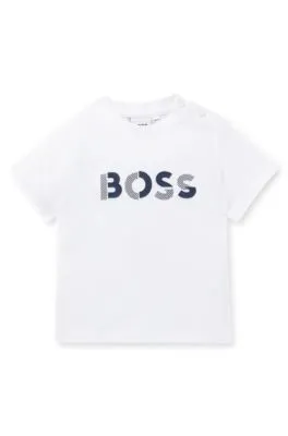 Camiseta para bebés en punto de algodón con logo estampado