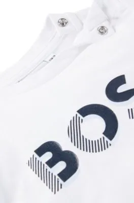 Camiseta para bebés en punto de algodón con logo estampado