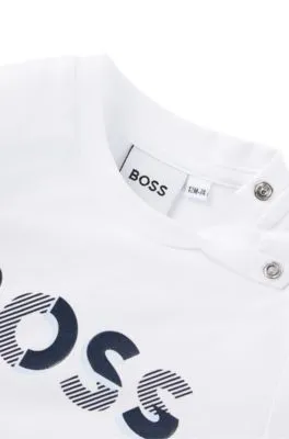 Camiseta para bebés en punto de algodón con logo estampado