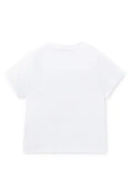 Camiseta para bebés en punto de algodón con logo estampado