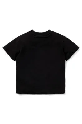 Camiseta para niños en punto de algodón con logo cuadrado estampado