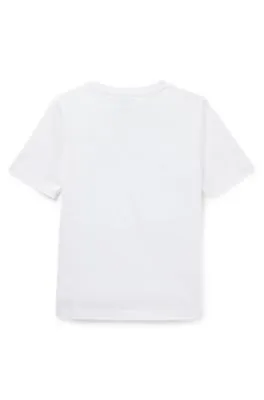 Camiseta para niños en punto de algodón con logo en contraste