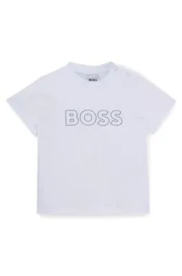 Camiseta para niños en punto de algodón con logo estampado grabado