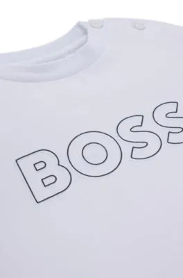 Camiseta para niños en punto de algodón con logo estampado grabado