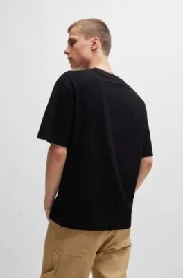 Camiseta regular fit de punto de algodón con gráficos de temporada