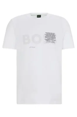 Camiseta regular fit de punto de algodón con ilustración característica