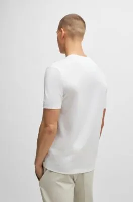 Camiseta regular fit de punto de algodón con ilustración característica