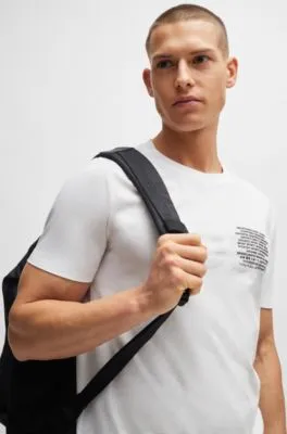 Camiseta regular fit de punto de algodón con ilustración característica
