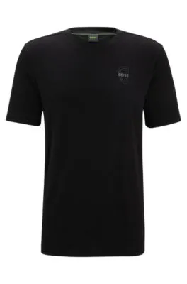 Camiseta regular fit de punto de algodón con ilustración de mosquetón