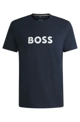 Camiseta regular fit de punto de algodón con protección solar UV 50+
