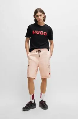 Camiseta regular fit en punto de algodón con logo estampado