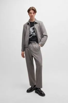 Camiseta relaxed fit en punto de algodón con ilustración floral