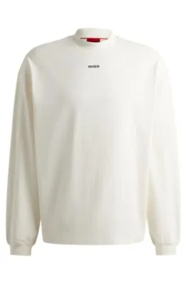 Camiseta relaxed fit en punto de algodón con logo estampado