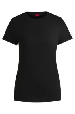 Camiseta slim fit en punto de algodón con logo estampado