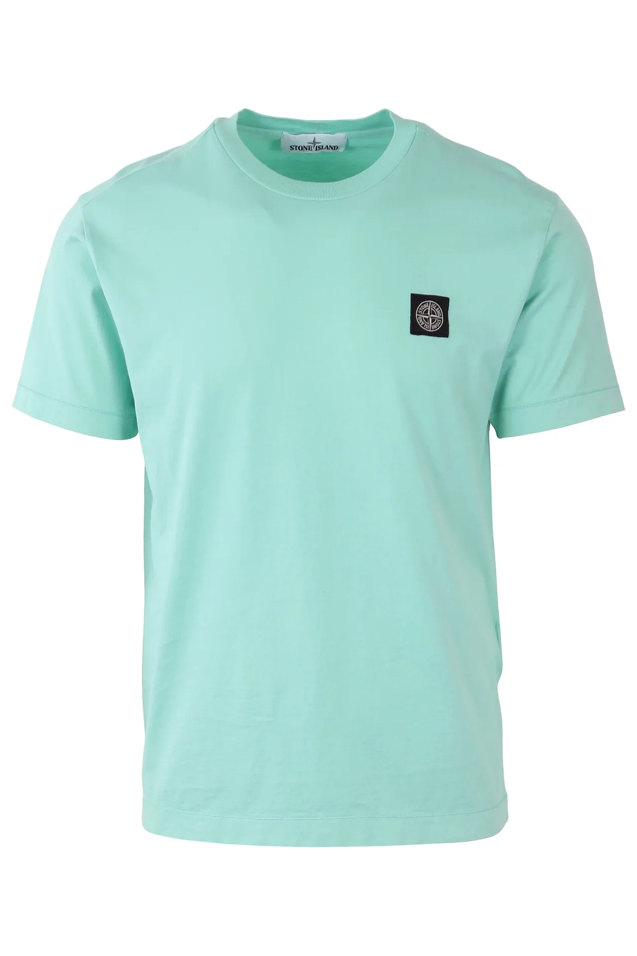 Camiseta Stone Island color menta con logo parche