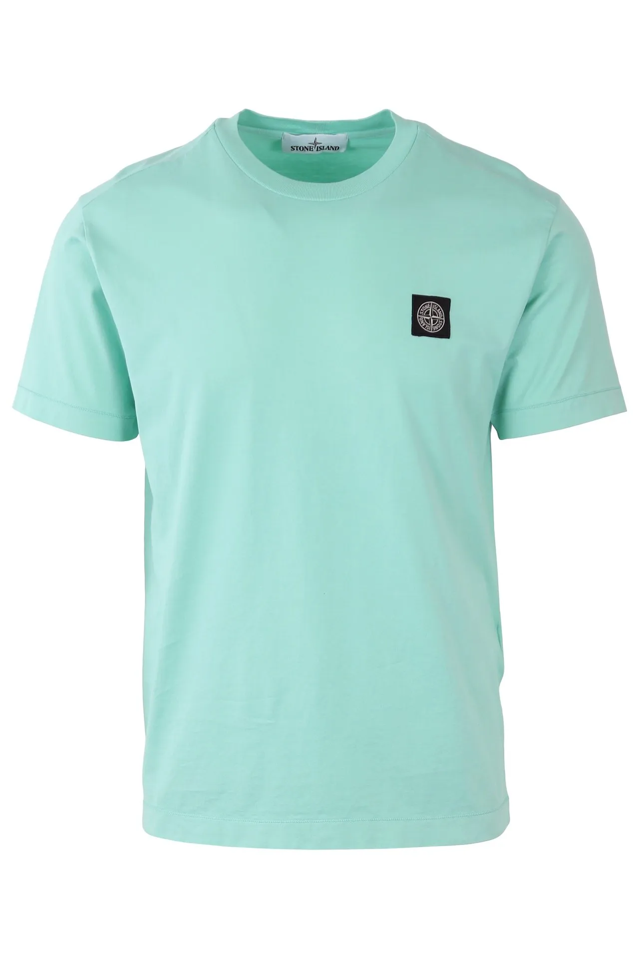 Camiseta Stone Island color menta con logo parche