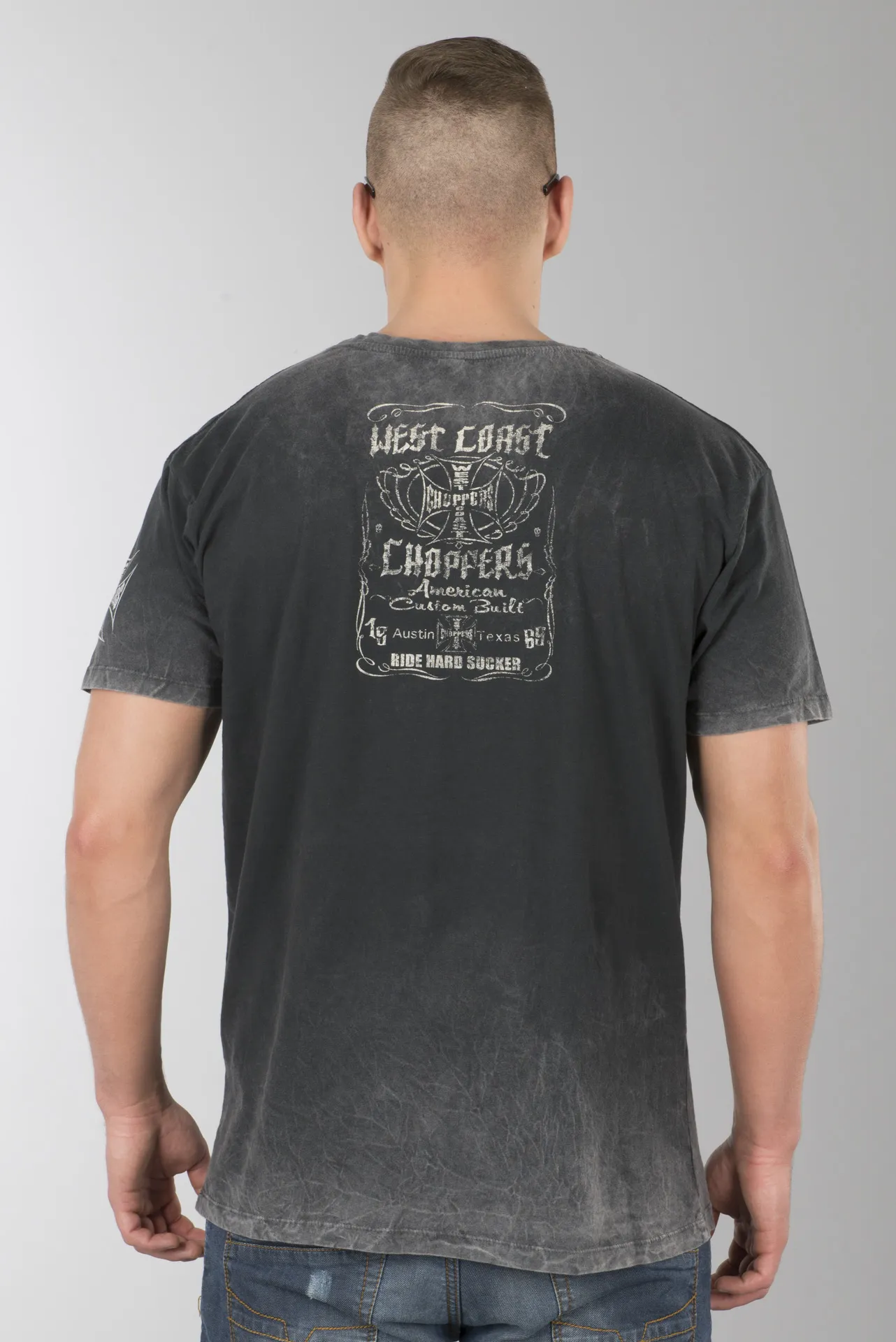 Camsieta West Coast Choppers Ride Hard Sucker Vintage Negra