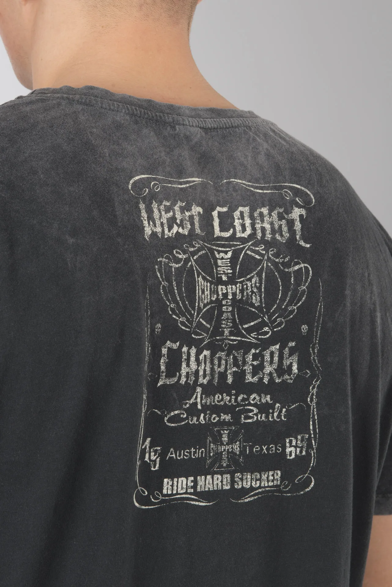 Camsieta West Coast Choppers Ride Hard Sucker Vintage Negra