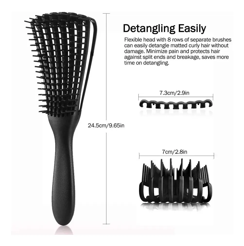 Cepillo Cabello Rizado Ondulado Desenredante Pelo Afro