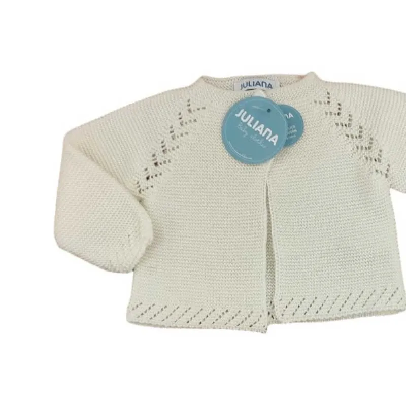 Chaqueta bebé crudo caladita de Juliana