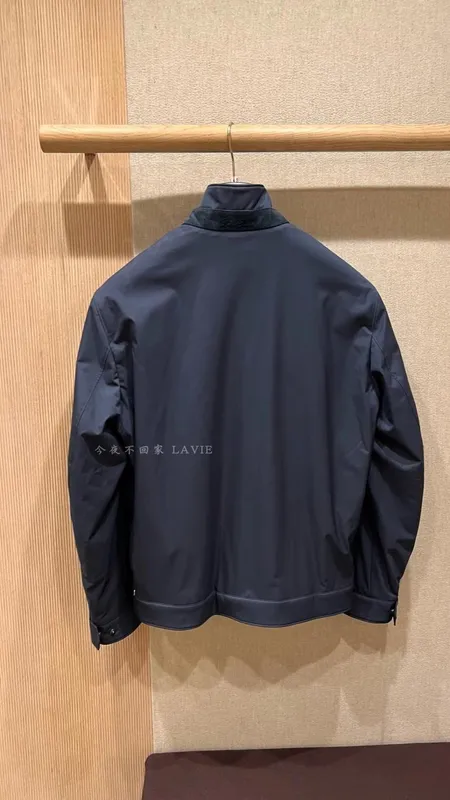 Chaquetas para hombres primavera y otoño ocio marino azul lobel castor de castor de cabello forrado chaqueta de piana