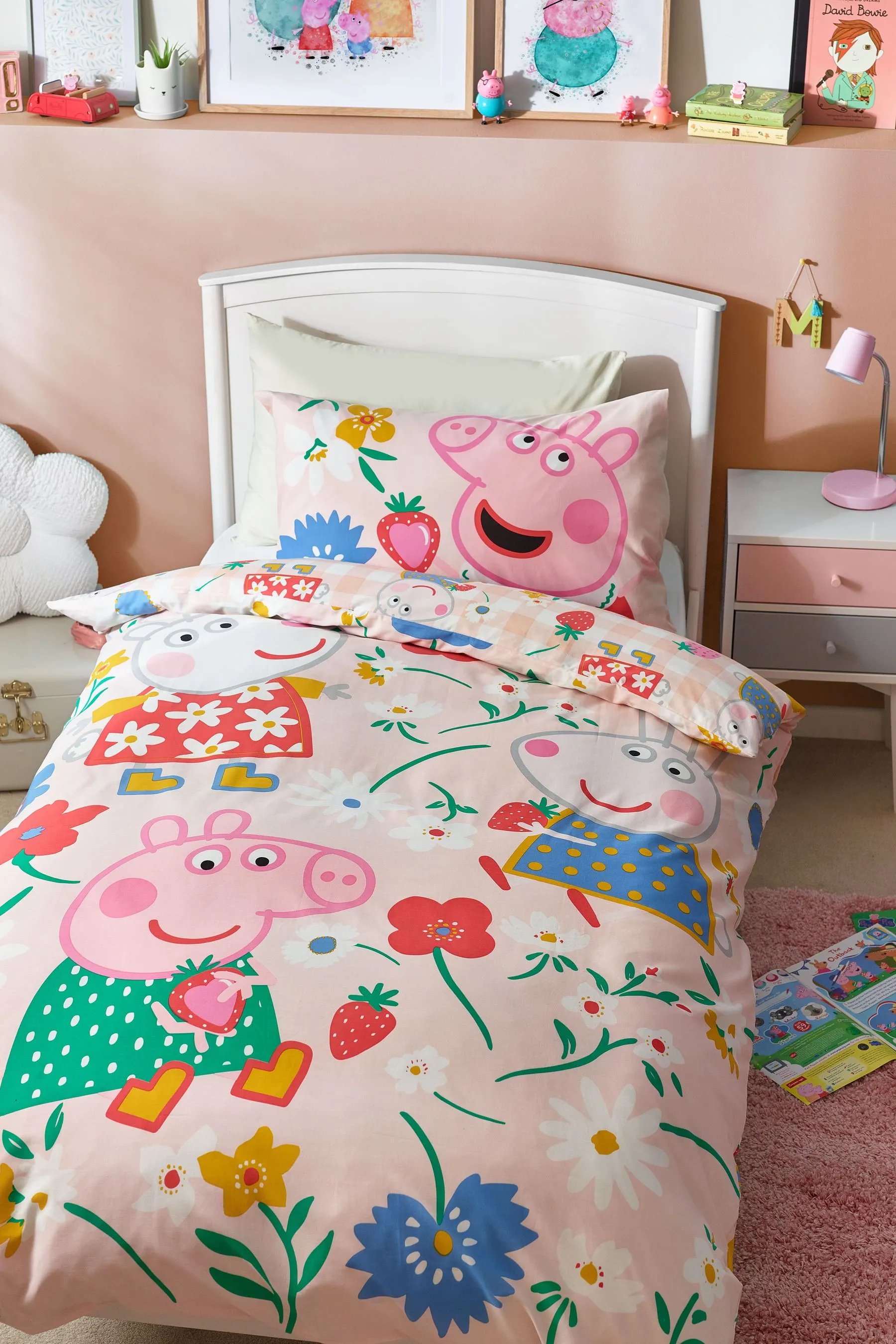 Conjunto de funda de edredón y funda de almohada con diseño de Peppa Pig