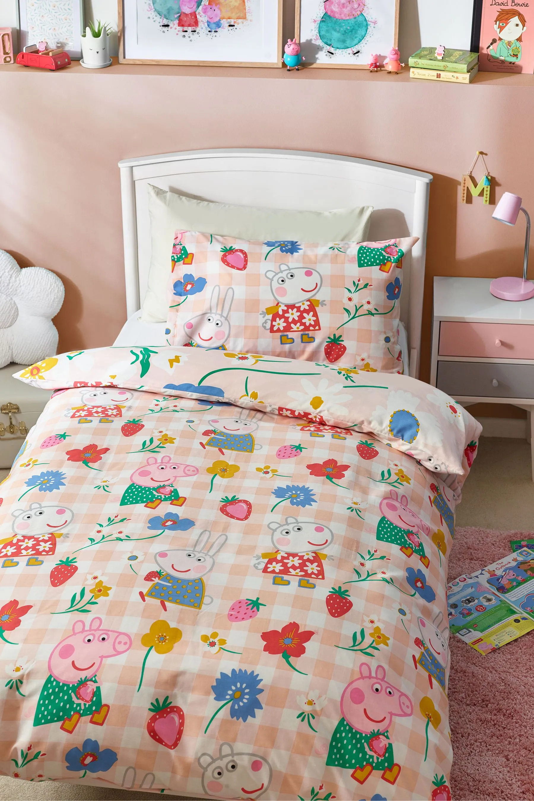 Conjunto de funda de edredón y funda de almohada con diseño de Peppa Pig