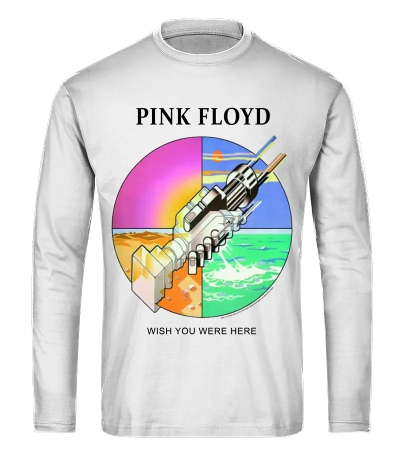 COVER004WT. WISH YOU WERE HERE ( 1975)  PINK FLOYD (2) CAMISETA DE MANGA LARGA UNISEX