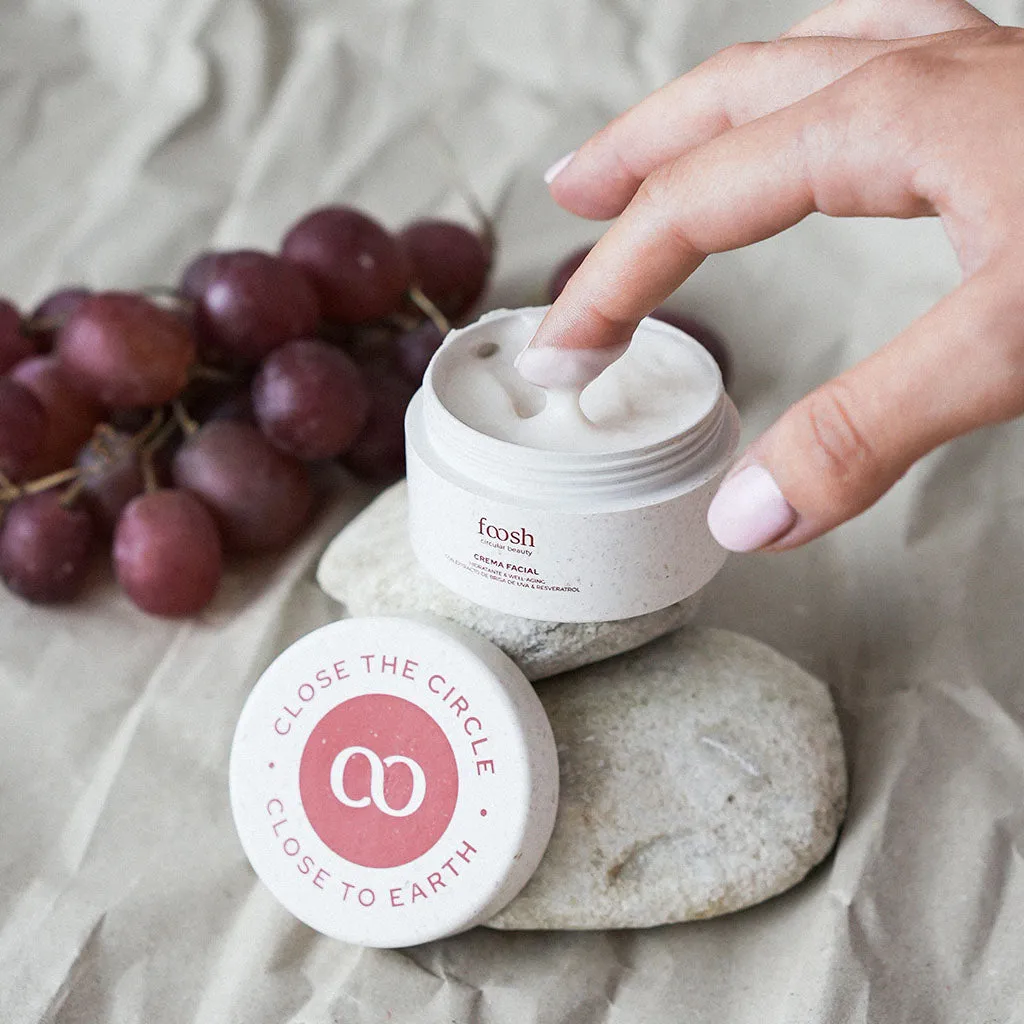 CREMA FACIAL | HIDRATANTE & WELLAGING | CON EXTRACTO DE BRISA DE UVA & RESVERATROL