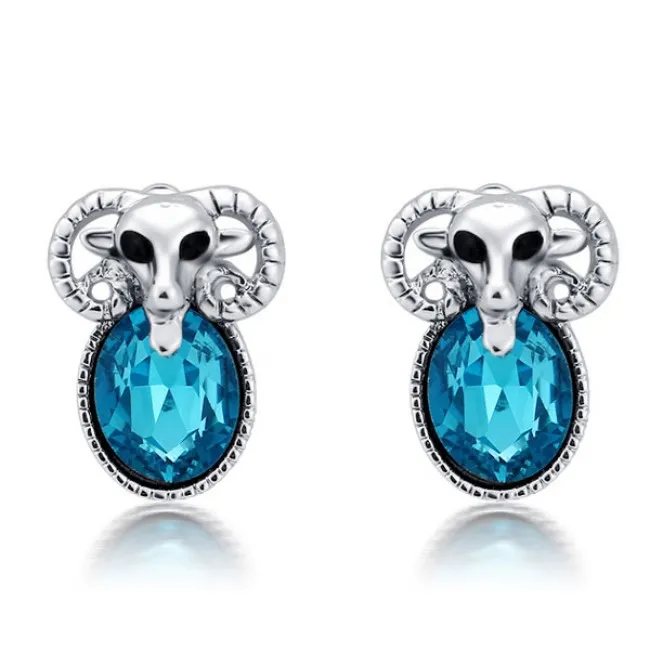 Cute Sheep Animal Rhinestone Ear Studs/Earrings 