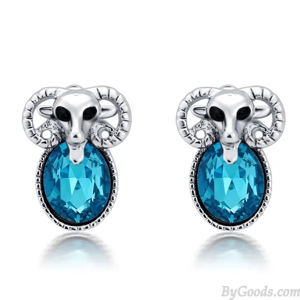 Cute Sheep Animal Rhinestone Ear Studs/Earrings 