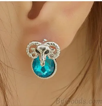 Cute Sheep Animal Rhinestone Ear Studs/Earrings 
