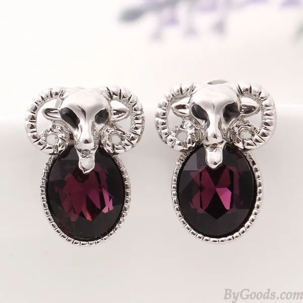Cute Sheep Animal Rhinestone Ear Studs/Earrings 