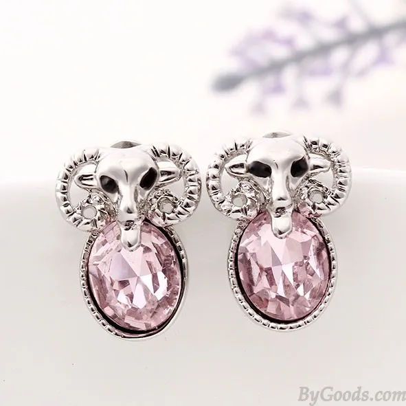Cute Sheep Animal Rhinestone Ear Studs/Earrings 