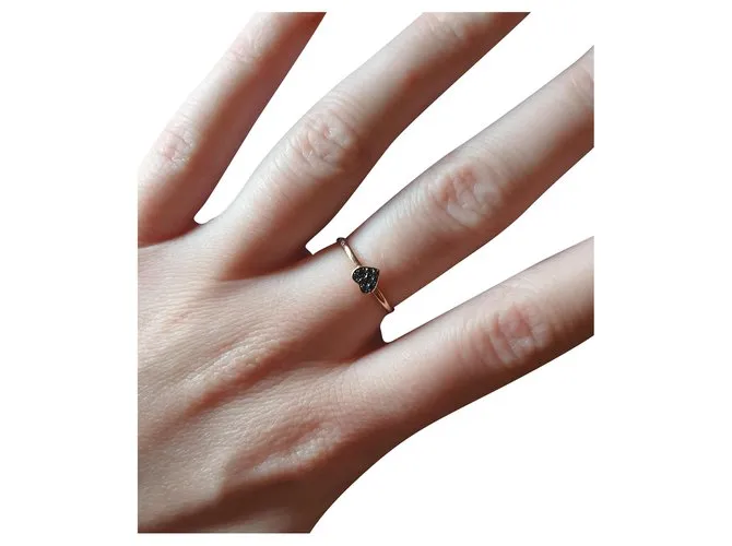 Dodo Pomellato Anillo corazón diamantes negros Cobre 