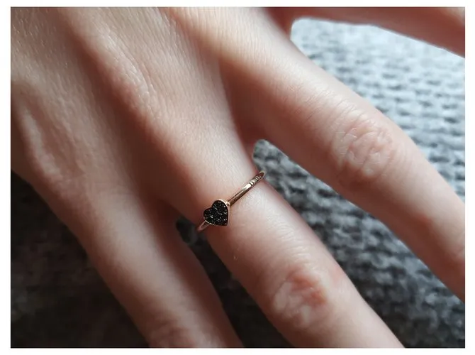 Dodo Pomellato Anillo corazón diamantes negros Cobre 