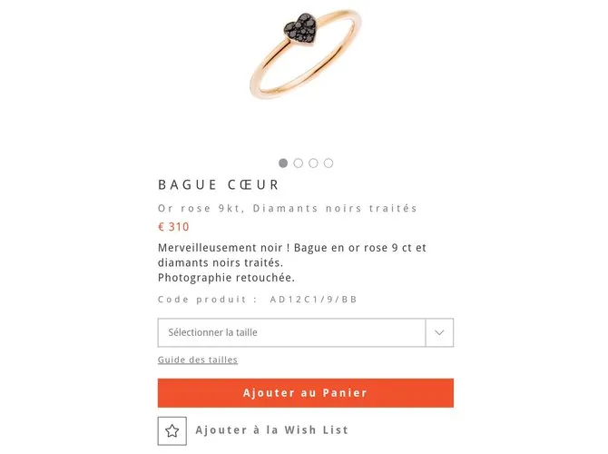 Dodo Pomellato Anillo corazón diamantes negros Cobre 