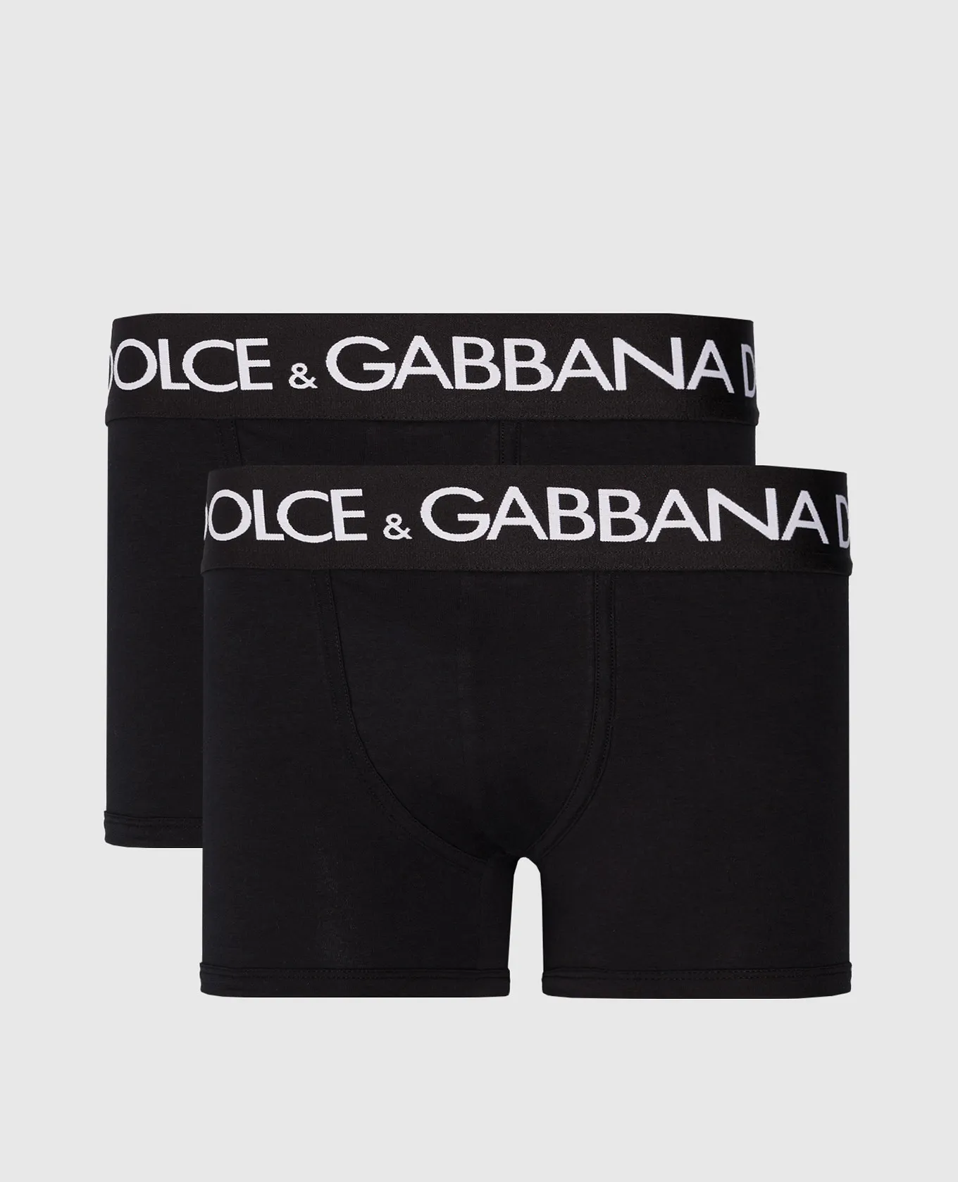 Dolce&Gabbana A set of black boxer briefs with a logo pattern