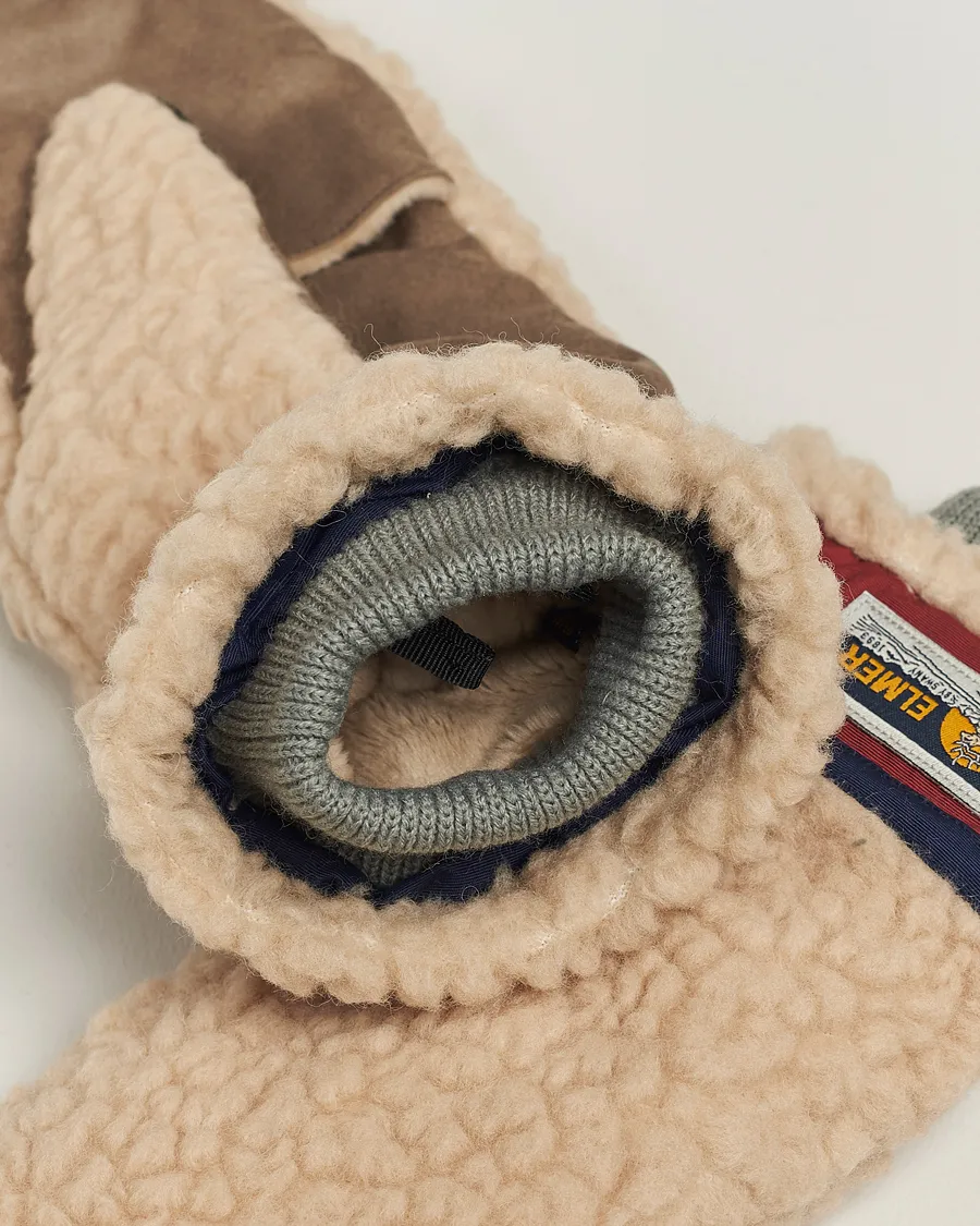 Elmer by Swany Miyo Wool Teddy Mittens Beige/Wine