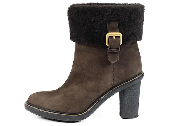 Fendi botines Chocolate 