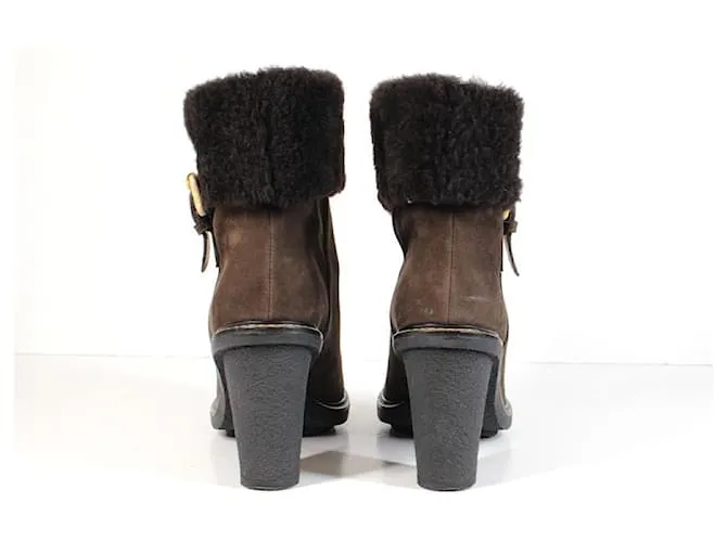 Fendi botines Chocolate 