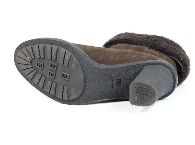 Fendi botines Chocolate 