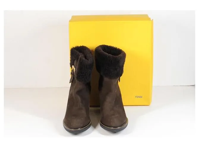 Fendi botines Chocolate 