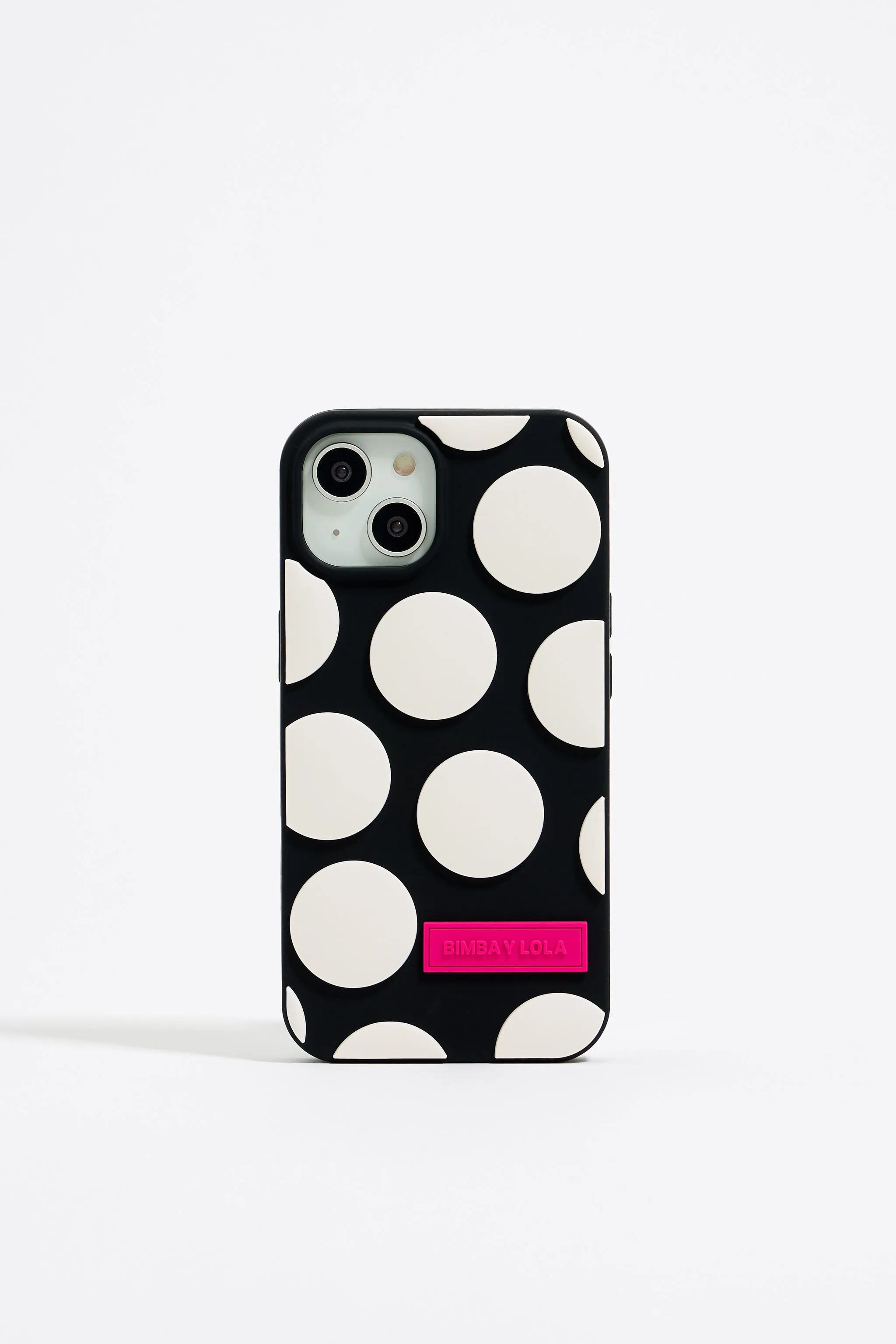 Funda iPhone 13 silicona dots negra