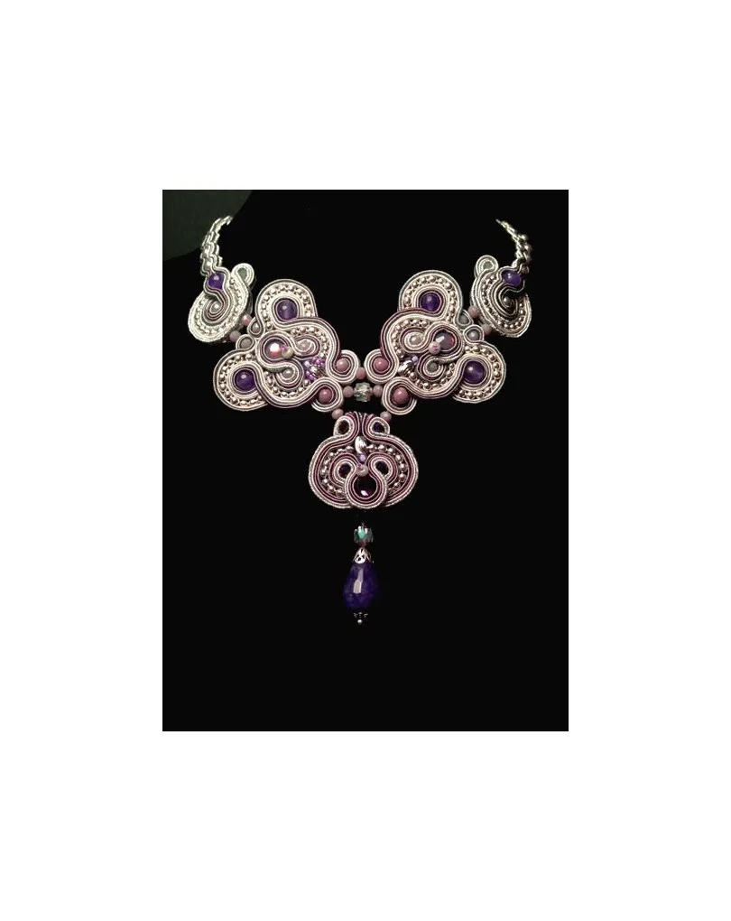 GARGANTILLA EXCLUSIVA SOUTACHE PLATA AMATISTA