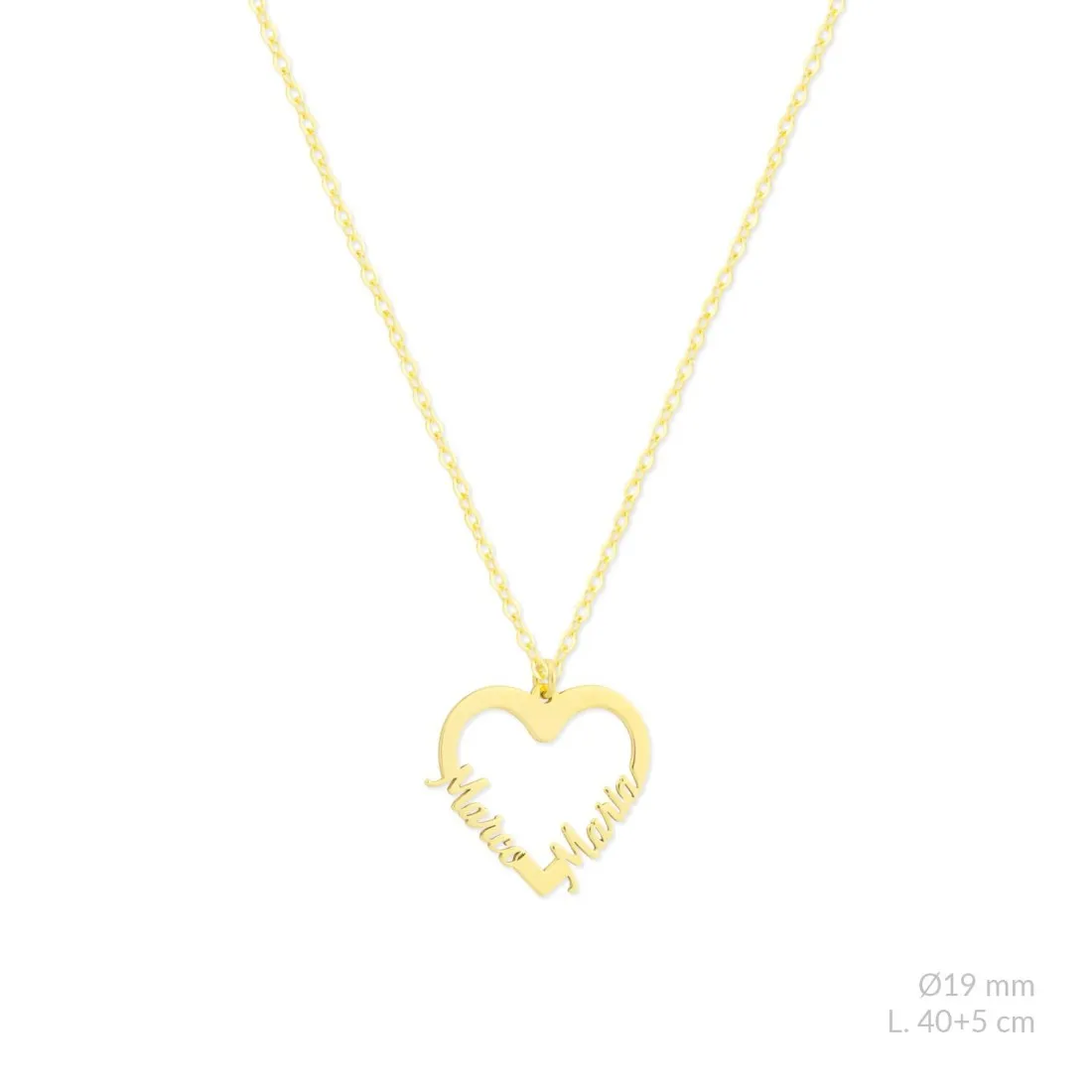 Gargantilla Plata Dorada Corazón Nombres